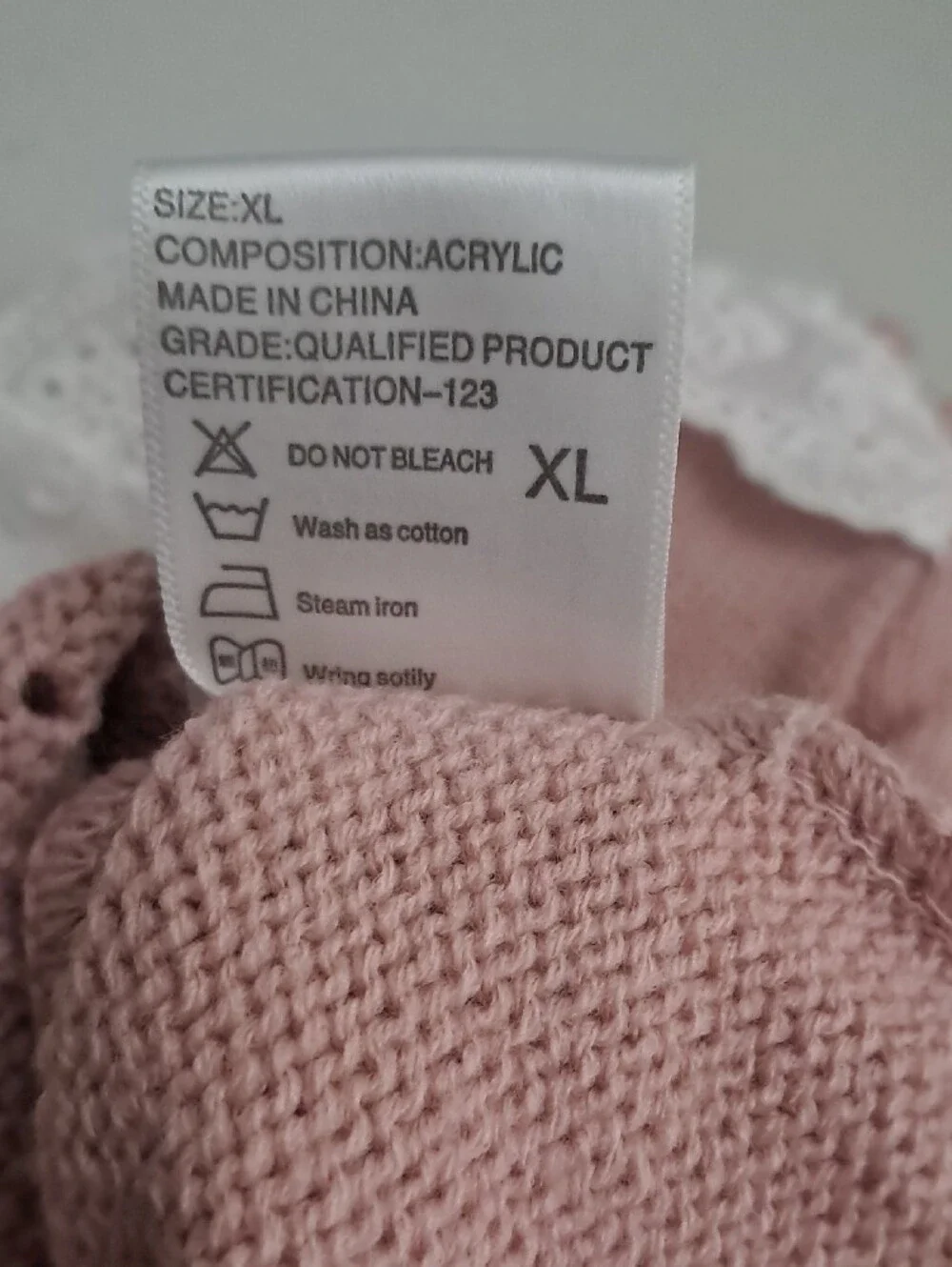 Lace Trim Pink Knit Pet Sweater